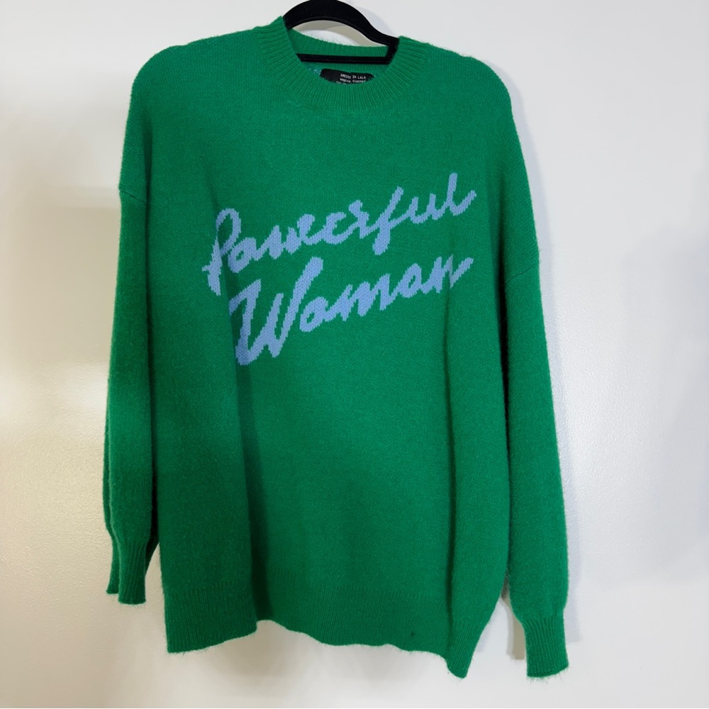 Dressed in LALA Green Crew Neck Sweater